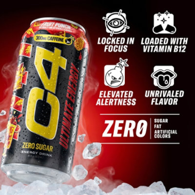 C4 Ultimate Performance Fruit Punch Energy Drink - 16 Fl. Oz. - Image 2