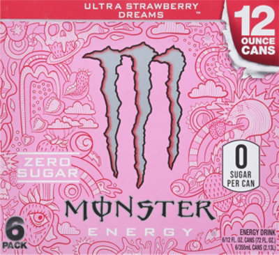 Monster Ultra Strawberry Dreams -  6-12 Oz - Image 6