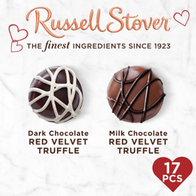 RUSSELL STOVER Valentine's Red Velvet Truffle Milk & Dark Chocolate Heart Gift Box - 9.46 Oz - Image 2