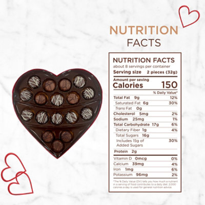 RUSSELL STOVER Valentine's Red Velvet Truffle Milk & Dark Chocolate Heart Gift Box - 9.46 Oz - Image 3