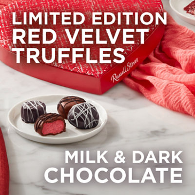 RUSSELL STOVER Valentine's Red Velvet Truffle Milk & Dark Chocolate Heart Gift Box - 9.46 Oz - Image 4