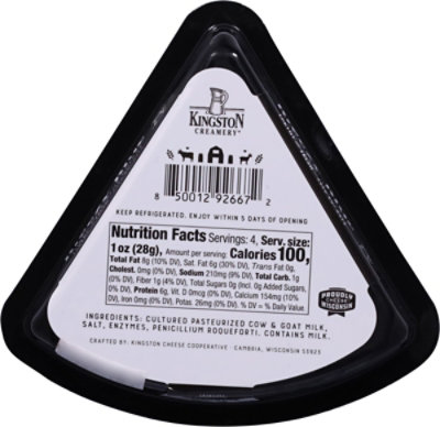 Kingston Creamery Blue Breezy Cheese Wedge - 4 Oz - Image 5