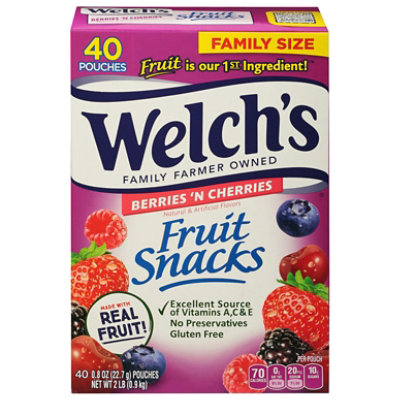 Welch's Berries 'N Cherries Fruit Snacks Pouches - 40-0.8 Oz - Image 4