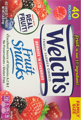 Welch's Berries 'N Cherries Fruit Snacks Pouches - 40-0.8 Oz - Image 8