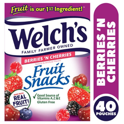 Welch's Berries 'N Cherries Fruit Snacks Pouches - 40-0.8 Oz - Image 2