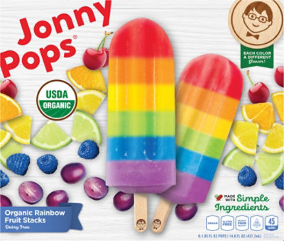 JonnyPops Organic Rainbow Popsicle - 14.8 Fl. Oz.