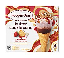 Haagen-Dazs Strawberry Cookie Cone Ice Cream Box - 4-3.72 Fl. Oz.