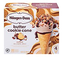 Haagen-Dazs Coffee Cookie Cone Ice Cream Box - 4-3.72 Fl. Oz.