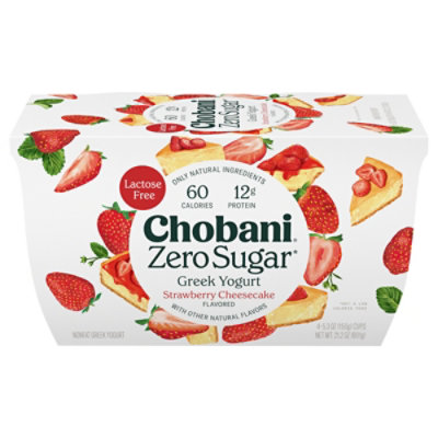 Chobani With Zero Sugar Strawberry Cheesecake Yogurt - 4-21.2 Oz - Image 3