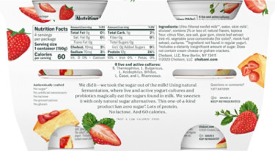 Chobani With Zero Sugar Strawberry Cheesecake Yogurt - 4-21.2 Oz - Image 6