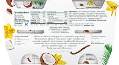 Chobani Zero Sugar Toasted Coconut Vanilla - 4-5.3Oz - Image 6