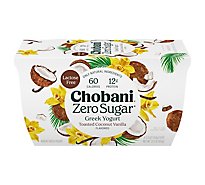 Chobania Zero Sugar Toasted Coconut Vanilla Yogurt 5.3oz 4-pack - 4-21.2 Oz
