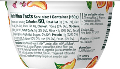 Chobani Zero Sugar Peach - 5.3 Oz - Image 7