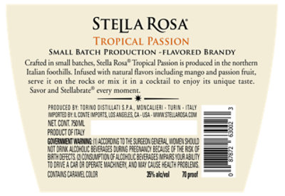 Stella Rosa Brandy Tropical Passion Italian Brandy - 750 Ml - Image 4