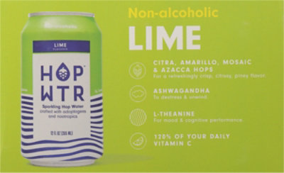 HOP WTR Non Alcoholic Lime In Cans - 6-12 Fl. Oz. - Image 6