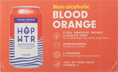 HOP WTR Non Alcoholic Blood Orange Cans - 6-12 Oz - Image 6