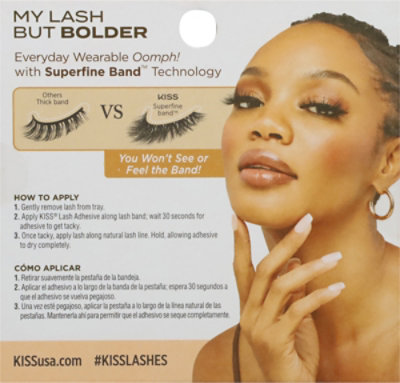 Kiss Press On Lash My Lash But Bolder 3d Faux Mnk Em - Each - Image 4