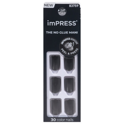 Kiss Press On imPRESS All Black Color Nails - Each - Image 3