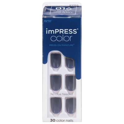 Kiss Press On imPRESS Never Too Navy Color Nails - Each - Image 3