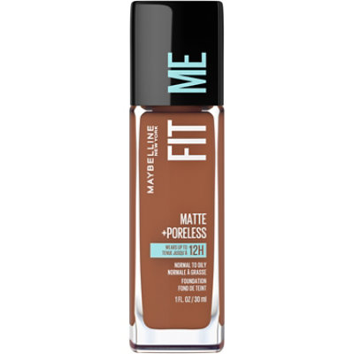 Maybelline Fit Me Matte Plus Poreless Nutmeg Liquid Foundation Makeup - 1 Oz - Image 1