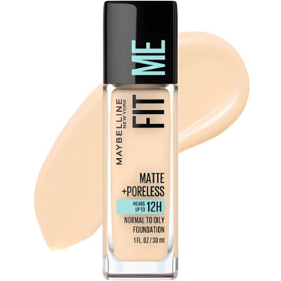 Maybelline Fit Me Matte Plus Poreless Light Beige Liquid Foundation Makeup - 1 Oz - Image 1