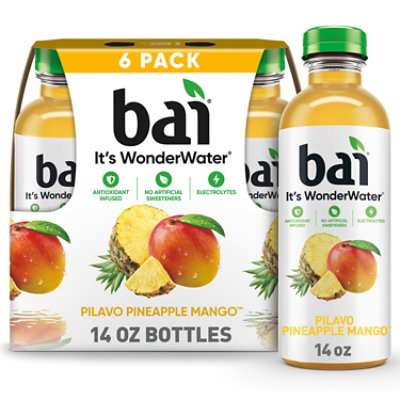 Bai Pilavo Pineapple Mango Antioxidant Infused Beverage Bottle Pack - 14 Fl. Oz. - Image 1