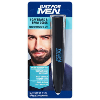 Just For Men 1-day Beard & Brow Color Darkest Brown - 0.3 FZ - Image 1