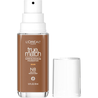 L'Oreal Paris True Match N8 Deep Medium Coverage Super Blendable Foundation - 1 Oz - Image 2