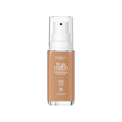L'Oreal Paris True Match Super-Blendable Foundation medium coverage N6 Medium - 1 Fl. Oz. - Image 1