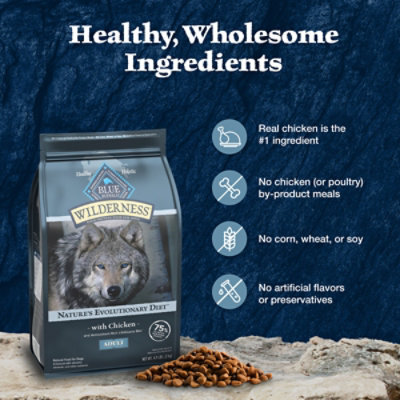 Blue Buffalo Wilderness Natural High Protein Dry Food for Adult Dogs Chicken Recipe Bag - 13 Lb - Image 5