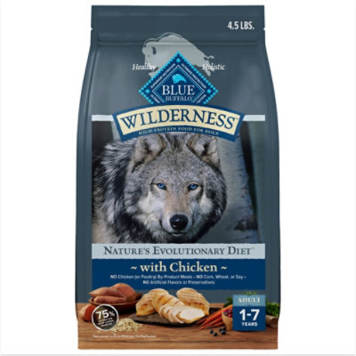 Blue Buffalo Wilderness Adult High Protein Wholesome Grains Dry Dog Food 4.5 Lb vons