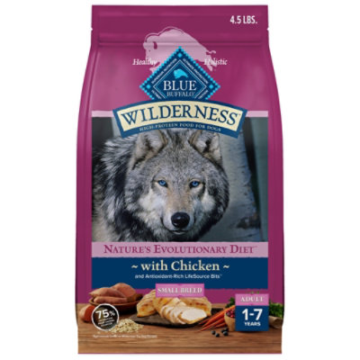 Blue Buffalo Wilderness Adult Small Breed Real Chicken Dry Dog Food - 4.5 Lb - Image 1