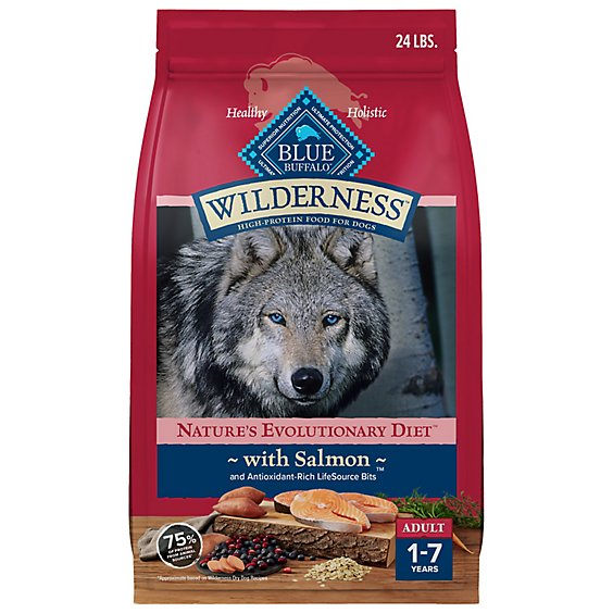 Blue Buffalo Wilderness Adult Salmon with Wholesome Grains Recipe Dry Dog Food (24 lb) Blue Buffalo Wilderness Adult Salmon with Wholesome Grains Recipe Dry Dog Food (24 lb)
