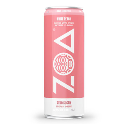 ZOA Wild White Peach Zero Sugar Energy Drink  - 12 Oz - Image 1