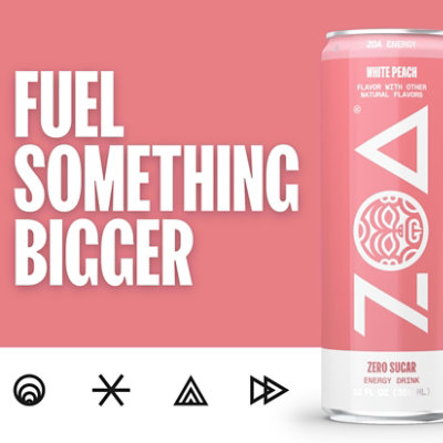 ZOA Wild White Peach Zero Sugar Energy Drink  - 12 Oz - Image 4