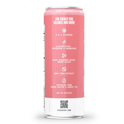ZOA Wild White Peach Zero Sugar Energy Drink  - 12 Oz - Image 5