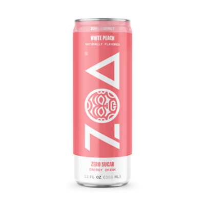 ZOA Wild White Peach Zero Sugar Energy Drink  - 12 Oz - Image 1