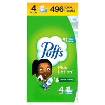 Puffs Plus Lotion - 4-124 Count - Image 1