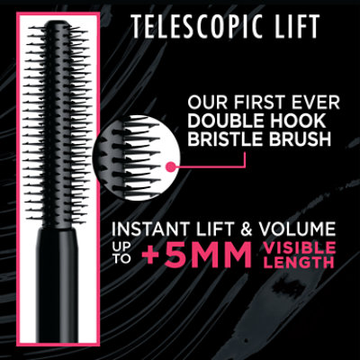 L'Oreal Paris Telescopic Lift Washable Makeup Mascara 36HR Wear Black - 0.33 Fl. Oz. - Image 4