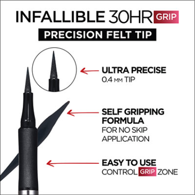 L'Oreal Paris Infallible Precision Felt Waterproof Eyeliner Black - 0.03 Fl. Oz. - Image 4