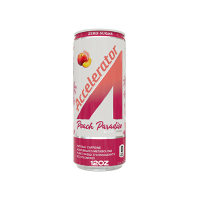 A SHOC Accelerator Peach Paradise Energy Drink Can - 12 Fl. Oz. - Image 1