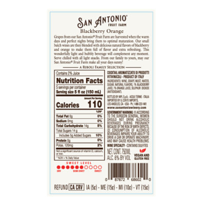 San Antonio Fruit Farm Blackberry Orange Bottle Wine - 750 M - Image 5