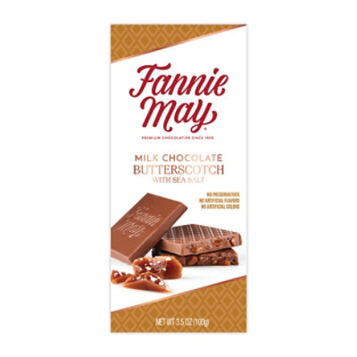 Fannie May Premium Milk Chocolate Butterscotch with Sea Salt Tablet - 3.5 Oz - Image 1