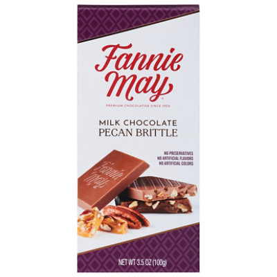 Fannie May Premium Milk Chocolate Pecan Brittle Tablet - 3.5 Oz - Image 1