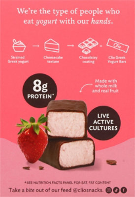 Clio Dark Chocolate Covered Greek Strawberry Yogurt Bar - 4 - 1.76 Oz - Image 5