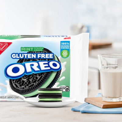 OREO Gluten Free Mint Creme Chocolate Gluten Free Sandwich Cookies - 12.47 Oz - Image 5