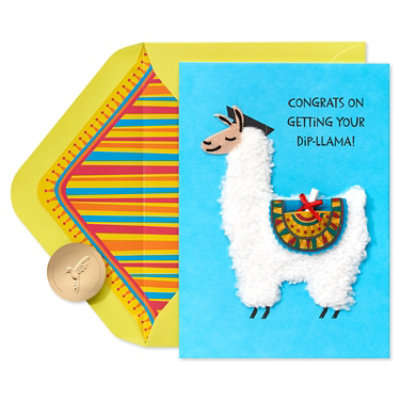 Papyrus Diploma Llama Graduation Card - Each - Image 1