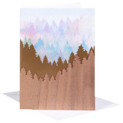 Papyrus Watercolor and Wood Scenic Forest Thinking of You Card - Each - Image 3