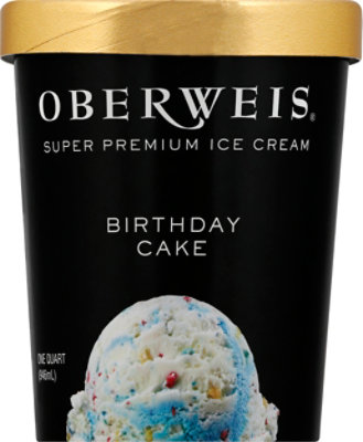 Oberweis Birthday Cake Super Premium Ice Cream, 32oz - 32 OZ - Image 2