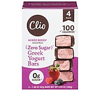 Clio Bar Dark Chocolate Yogert Mix Berryzero Sugar 4-pack Mixed Berry - 5.93 OZ